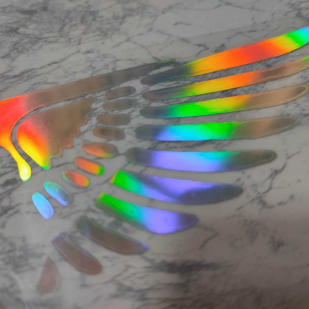 三菱 ウイングステッカー ホログラム レインボー 虹 1P■ランサー パジェロミニ デリカD5 ekワゴン エクリプスクロス アウトランダー RVR_画像4