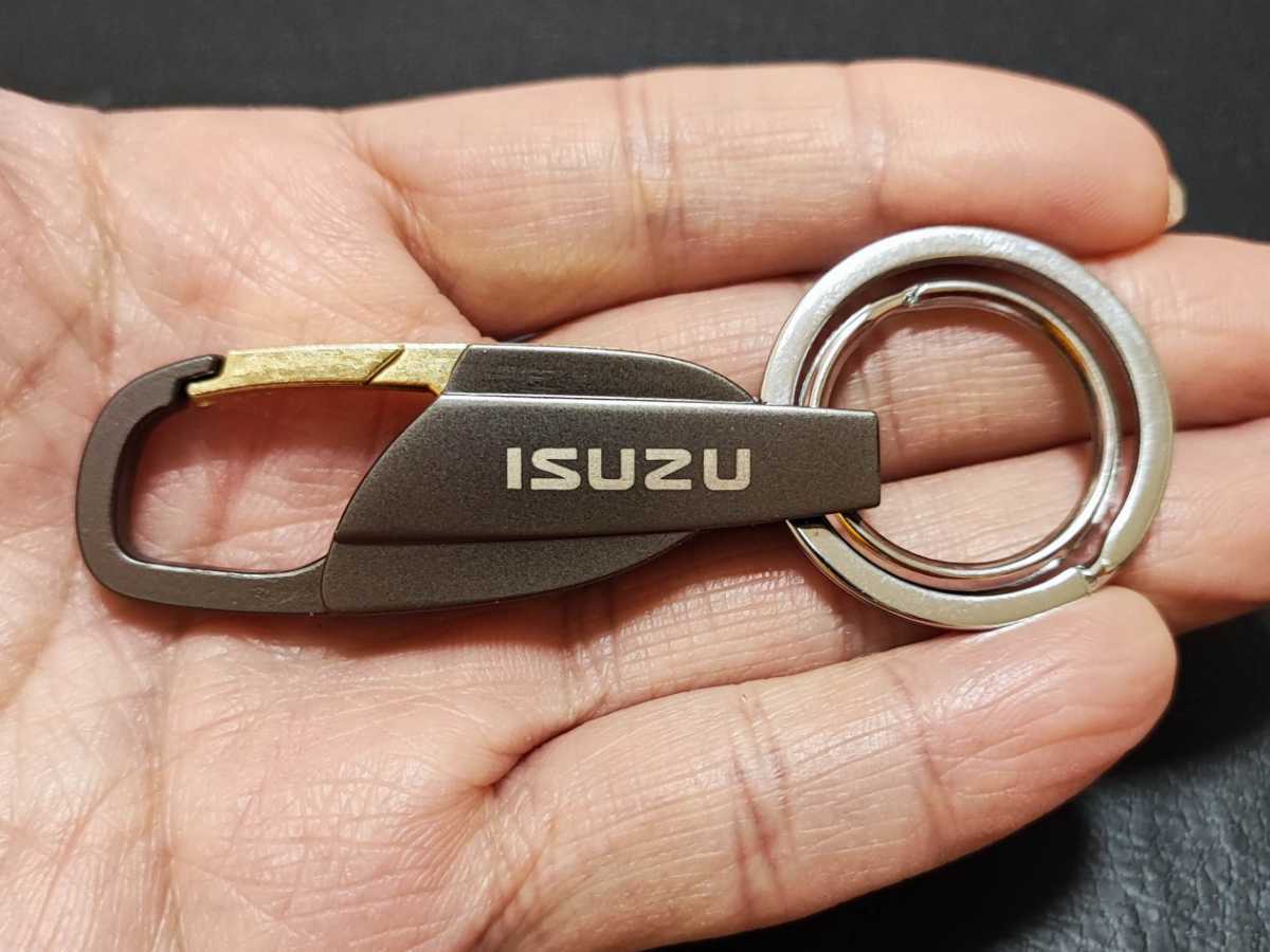 ISUZU チタングレー キーホルダー■いすゞ イスズ アスカ ウィザード ジェミニ ビッグホーン ビークロス ピアッツァ ファーゴ_画像1