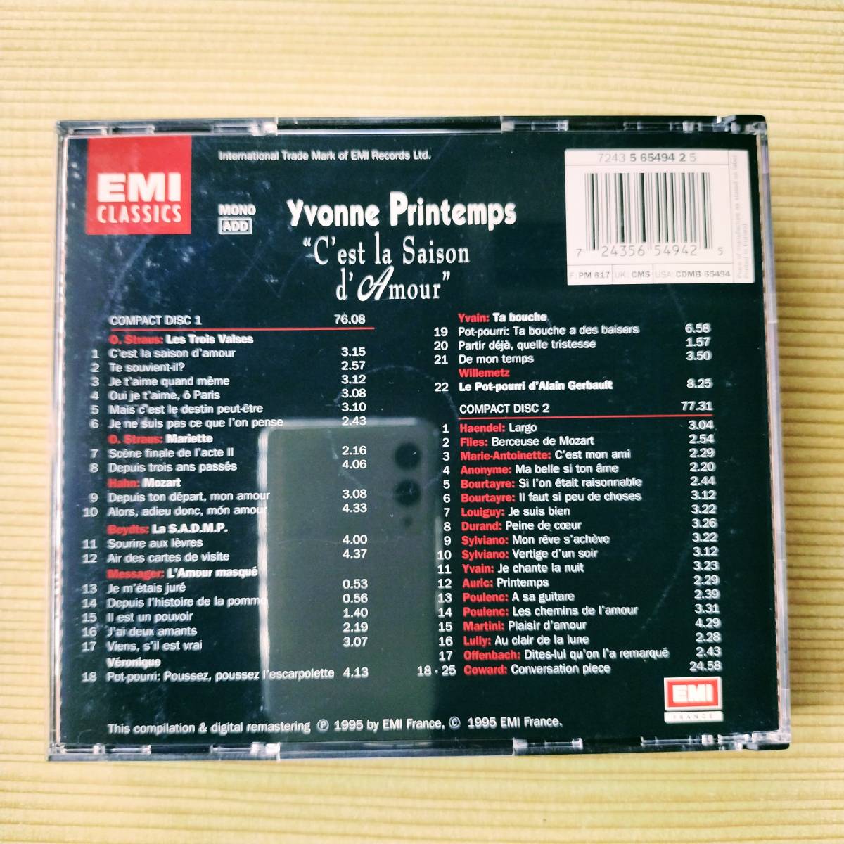 2CD EMI イヴォンヌ・プランタン/Yvonne Printemps - C'est la saison d'amour　a11YB000005GRO_画像4