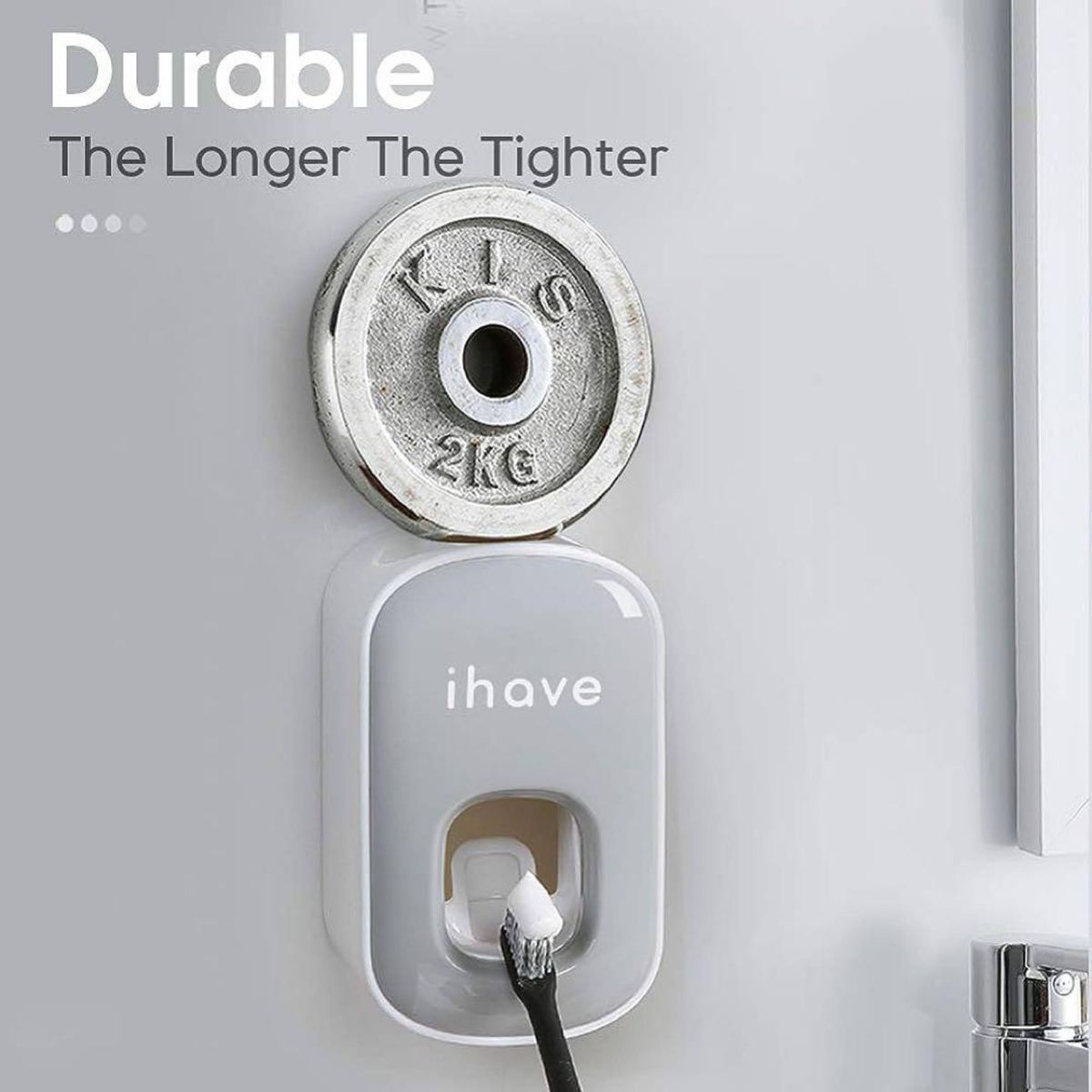 1点限り★ iHave 歯磨き粉ディスペンサー自動歯磨き粉絞り器 (グレー)
