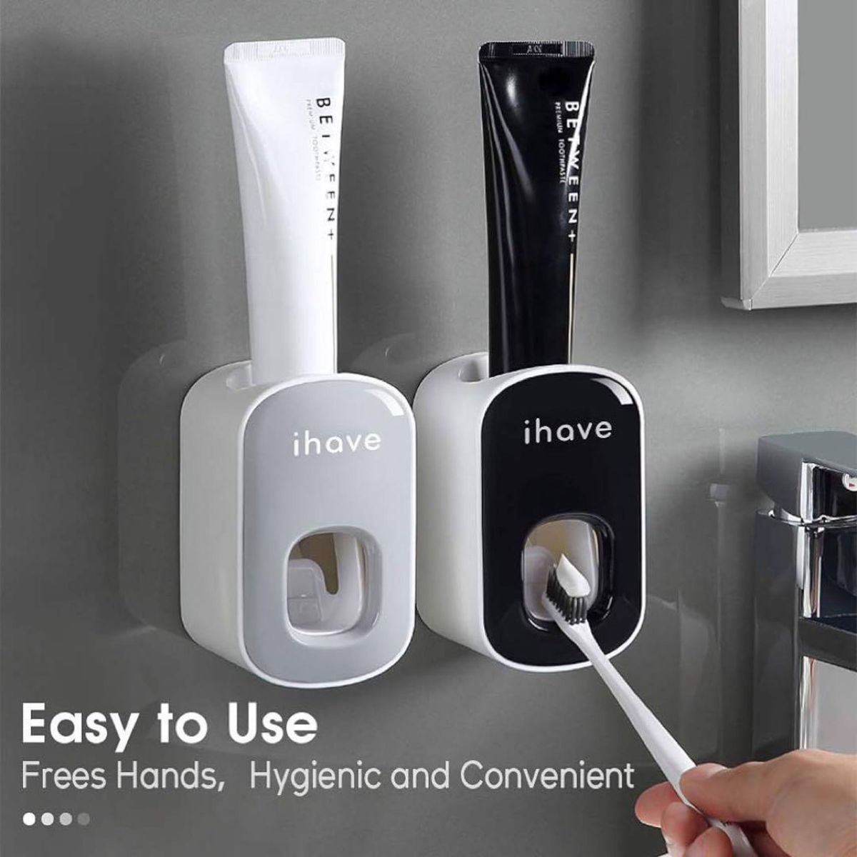 1点限り★ iHave 歯磨き粉ディスペンサー自動歯磨き粉絞り器 (グレー)