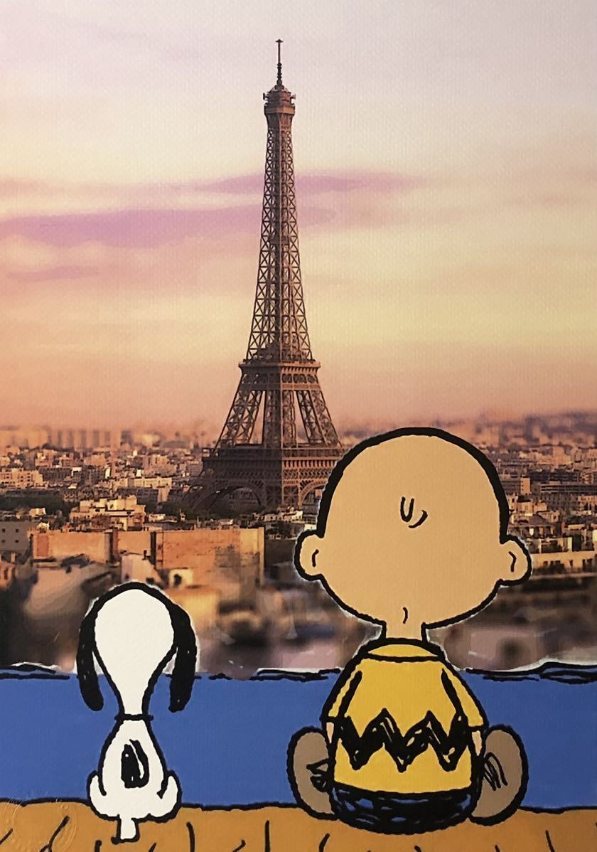 世界限定100枚 DEATH NYC アートポスター スヌーピー SNOOPY チャーリーブラウン PEANUTS エッフェル塔 タワー フランス ポップアート_画像4