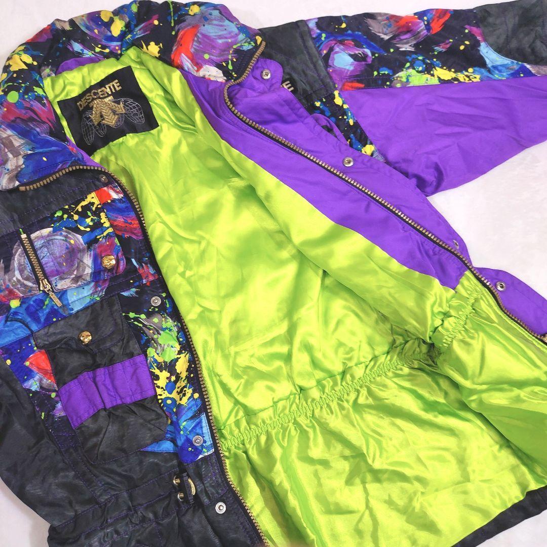 DESCENTE スキーウェア・マルチカラー総柄 ジャケット 表記 DESCENTE スキーウェア・マルチカラー総柄 ジャケット 表記
