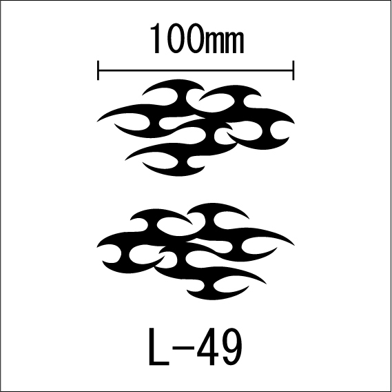 L-49　ファイヤーパターン　ステッカー　デカール　ホットロッド　バーニング　カスタム　カッティングシート　2枚1組_画像1