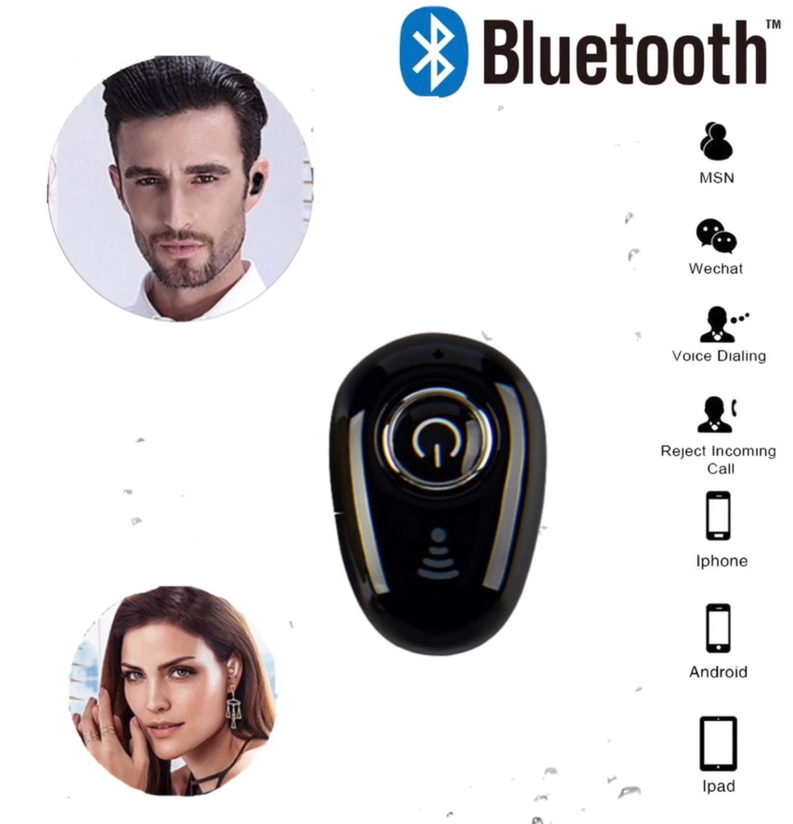 Bluetooth　イヤホン　ワイヤレスイヤホン  iPhone　アンドロイド　ブルートゥース イヤフォン イヤホンマイク 片耳