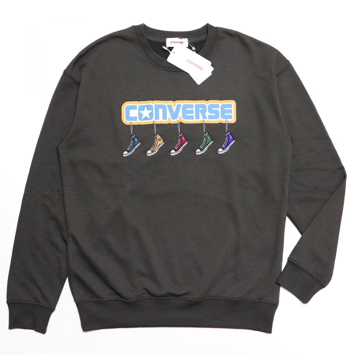 ★コンバース CONVERSE 新品 メンズ カジュアル ロゴ スニーカー 長袖 スウェット トレーナー Mサイズ [31735515-48-M]一 三 壱★QWER★_画像1