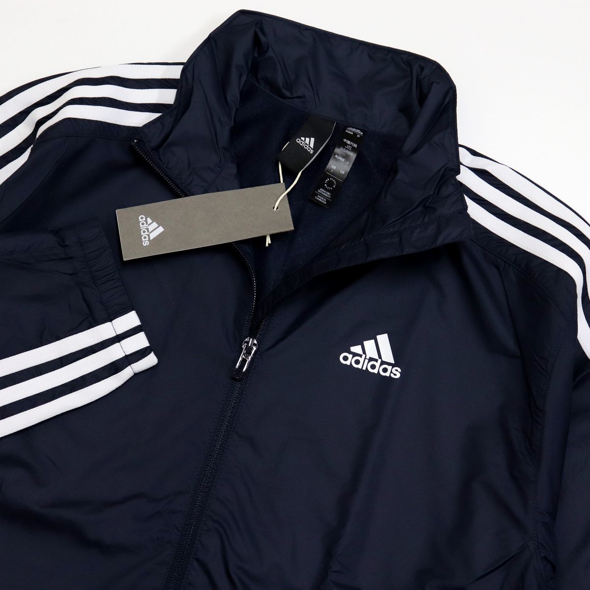 ★アディダス adidas 新品 メンズ 裏起毛 マストハブ 3ストライプス トレーニング ウインド ジャケット 紺 [GE0407-O] 二 参★QWER★_画像1