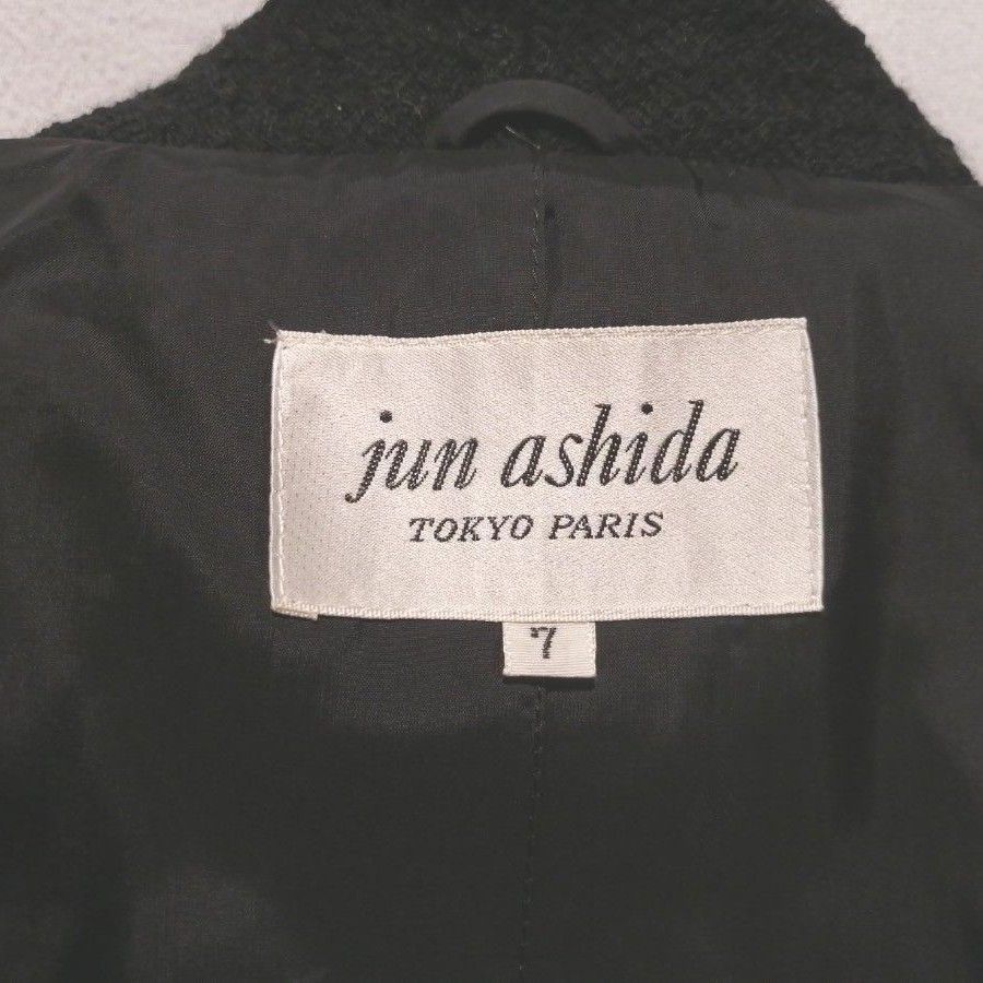 Jun ashida ジュンアシダ  ショートジャケット 白×黒 ツイード  アウター　