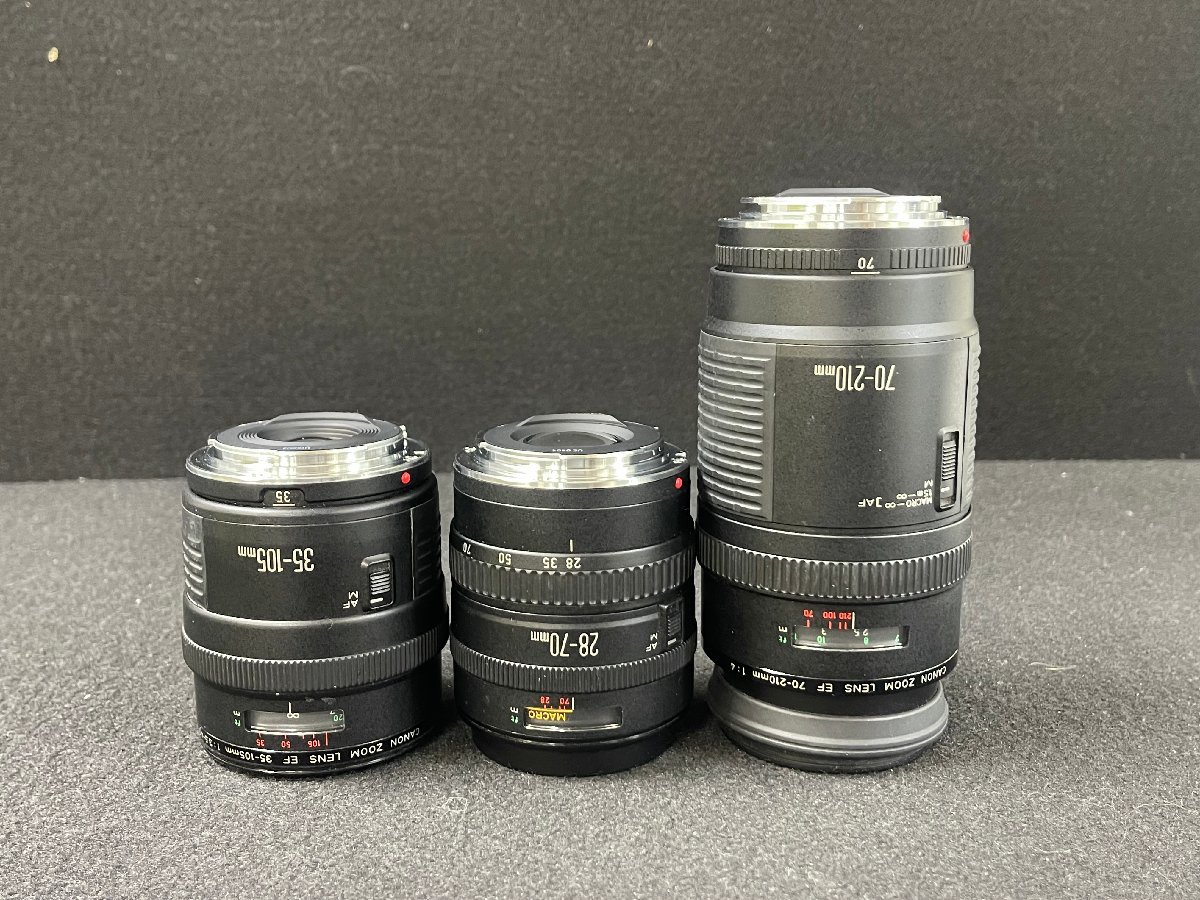 KF0511-46I　ゆうパック着払い　Canon 35-105mm 1:3.5-4.5/28-70mm 1:3.5-4.5/70-210mm 1:4 レンズ3本 まとめて　キャノン_画像3