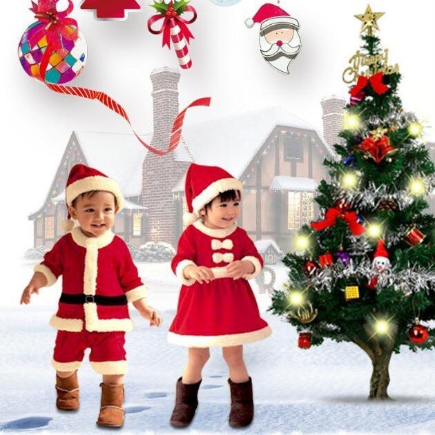 赤ちゃん サンタ ガール クリスマス ベビー 子供 キッズ 衣装 100cm 1