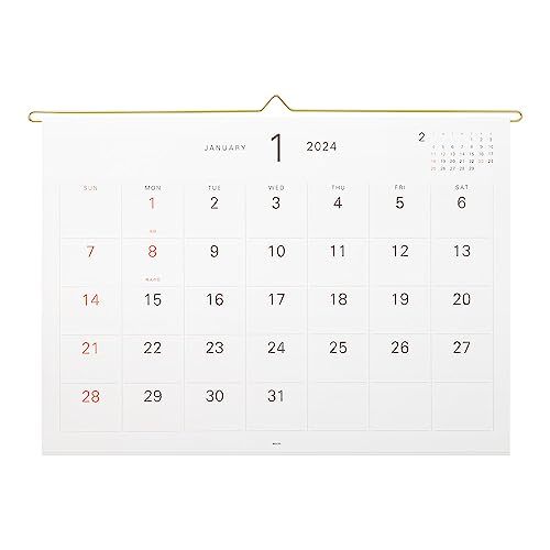 ミドリ 2024年 カレンダー 壁掛け ハンガーカレンダー ホワイト 31293006_画像2