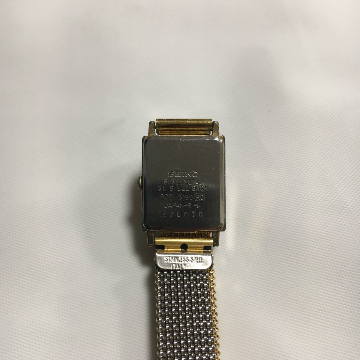 電池交換済 SEIKO レディース 腕時計 クォーツ 3針 2C21-5190 スクエア型 セイコーの画像6