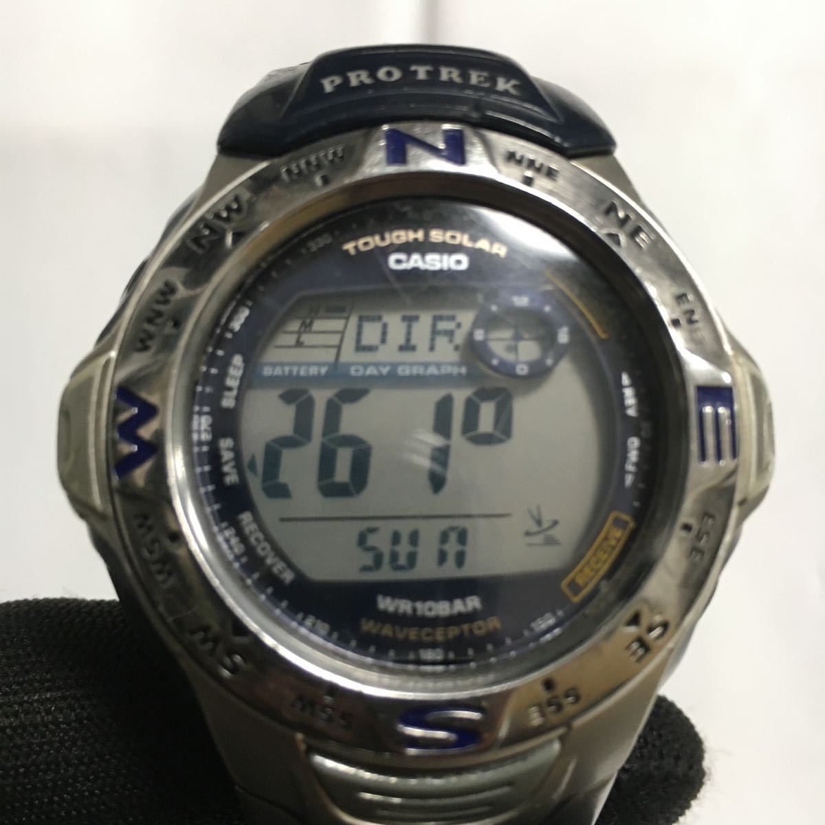 電池交換済 CASIO PRO TREK TOUGH SOLAR WAVE CEPTOR 腕時計 カシオ プロトレック PRW-1008J 電波時計 デジタル クオーツ _画像8