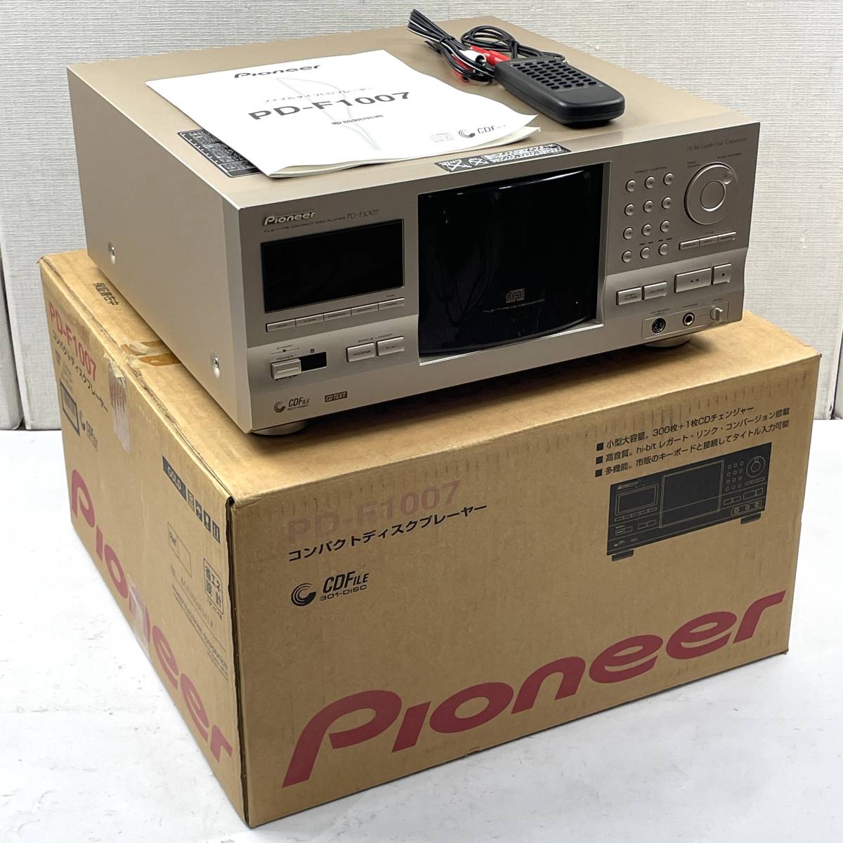 Pioneer 301連装CDチェンジャー PD-F1007 リモコン/説明書/元箱付き パイオニア 北TO2_画像1