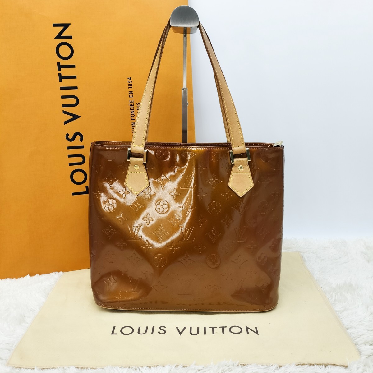 正規品 LOUISVUITTON ルイヴィトン ヴィトン ハンドバッグ トートバッグ モノグラム ヴェルニ モノグラムヴェルニ ヒューストン M91122_画像2