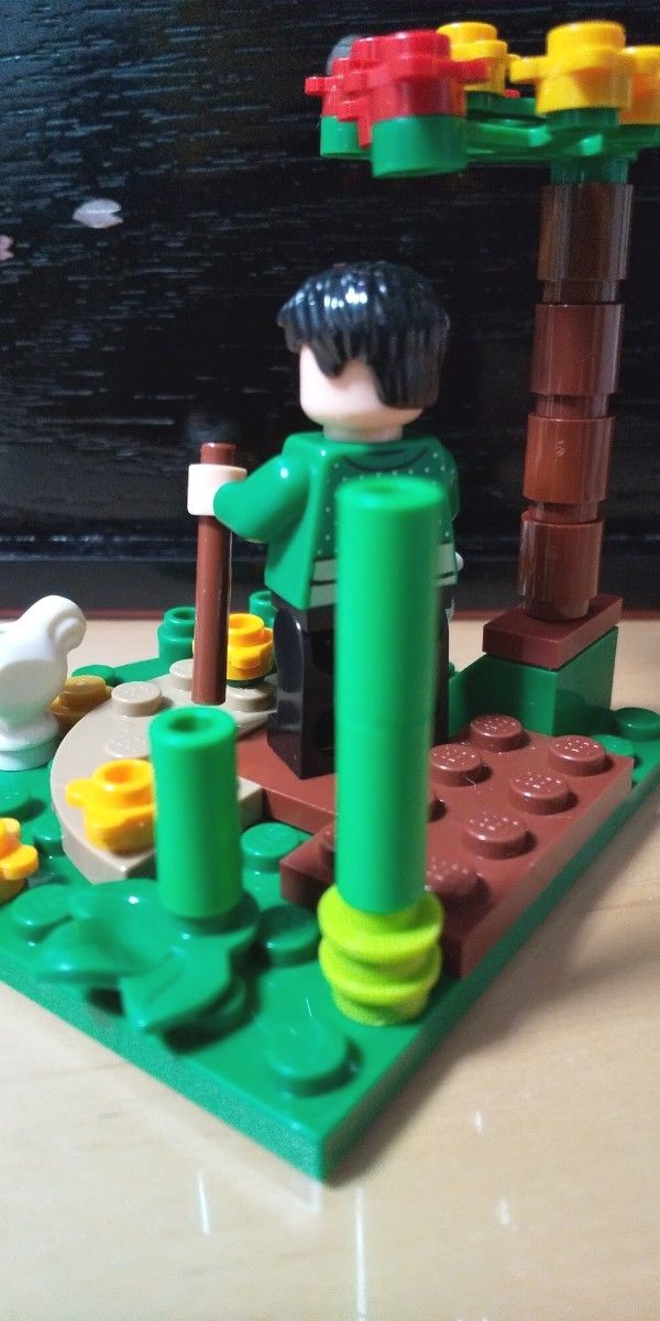 レゴ 村人と兎と鶏&ジオラマ【LEGO正規品使用・アレンジフィグ】#ウサギ ニワトリ 町人 侍 サムライ 武士 忍者