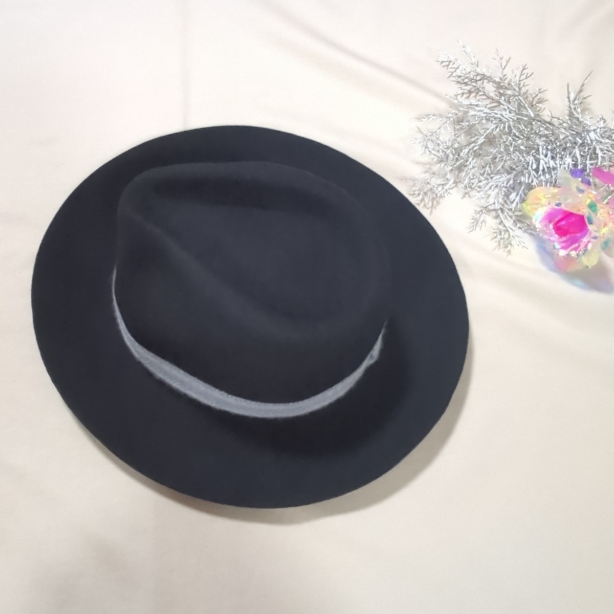 新品　HATS ＆ DREAMS　ハット　イタリア ウール 帽子 ブラック　中折れハット　女性用　レディース　黒　フリーサイズ　_画像5