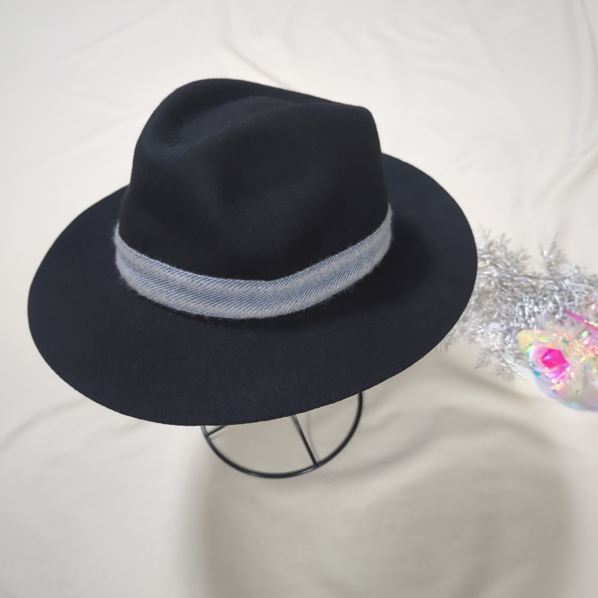 新品　HATS ＆ DREAMS　ハット　イタリア ウール 帽子 ブラック　中折れハット　女性用　レディース　黒　フリーサイズ　_画像1