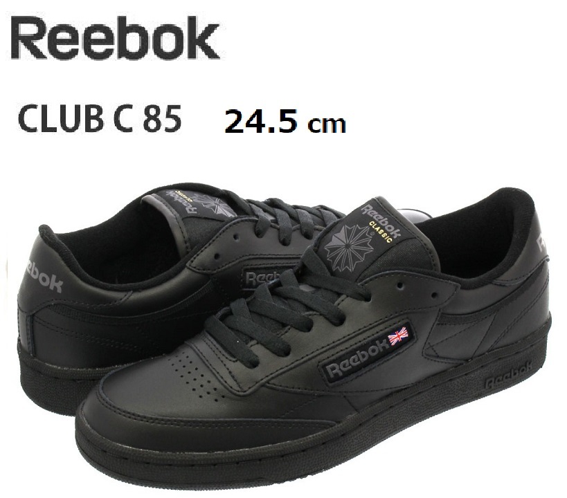REEBOK リーボック CLUB C 85 BLACK CHARCOAL 24.5cm
