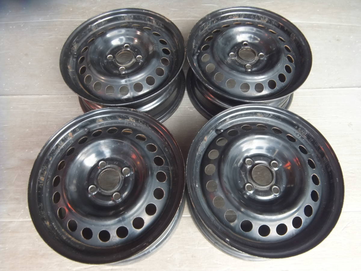 【ホンダ】GKフィット シャトル グレイス 純正スチールホイール 15x6J 4-100 +50 ハブ56☆4本セット 31119-10 検)インサイト_画像1