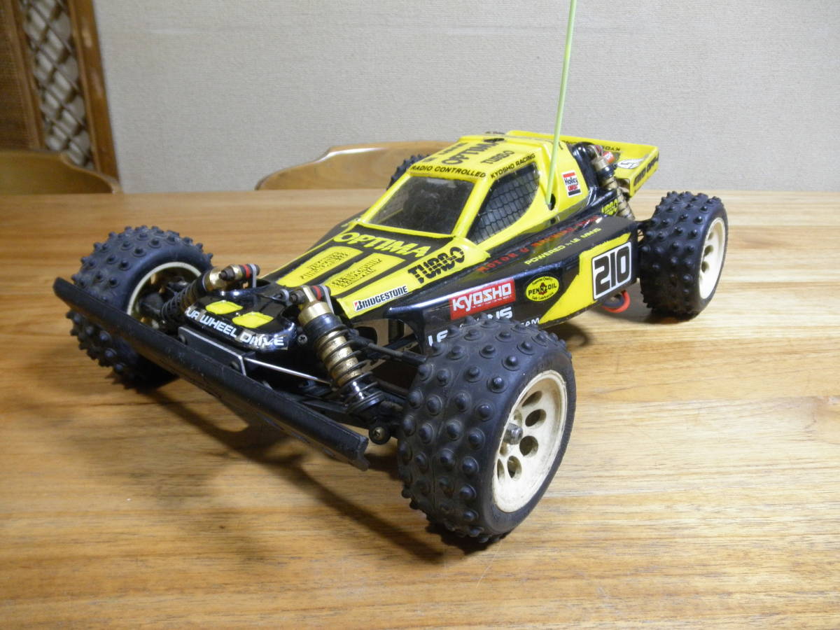 ★昭和当時物♪京商 1/10 チェーンドライブ 4WD♪ターボ オプティマ◆即走行可 動作確認済☆_画像2