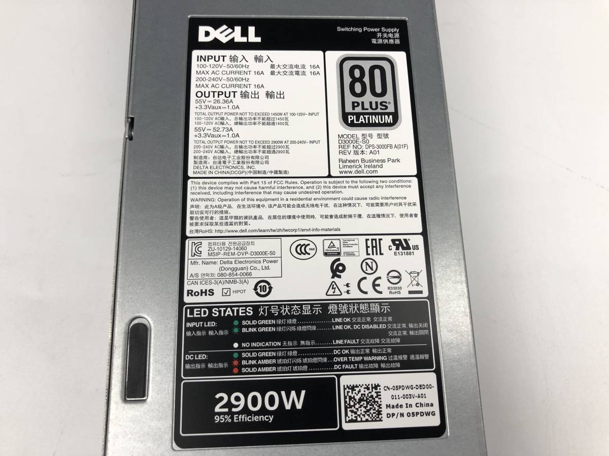 電源ユニット Dell D3000E-S0 5PDWG for Dell C9000 C9010 2900W PSU Power Supply_画像1