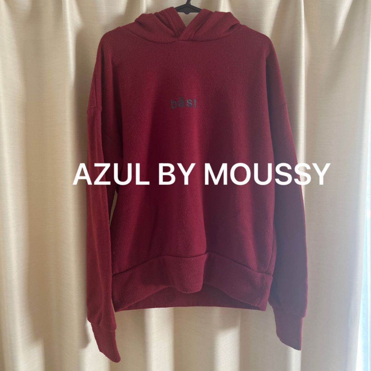 AZUL BY MOUSSY パーカー　ワインレッド　S 裏起毛