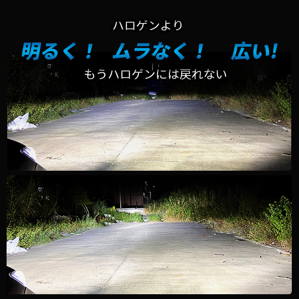 H4 Hi Lo LEDヘッドライト DA17W エブリイ/キャリー ハロゲン車 ポン付け一体型 ファンレス ホワイト 車検対応 カスタム パーツ 爆光の画像2