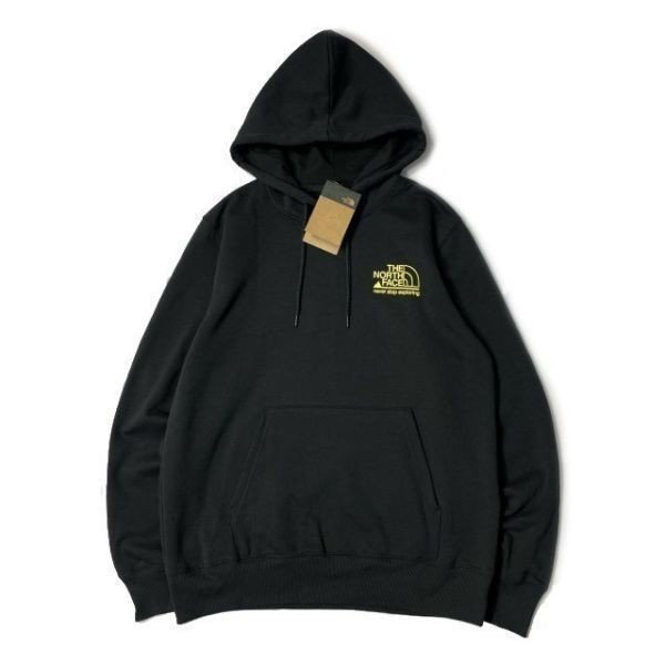 1円～!売切!【正規新品】THE NORTH FACE NOVELTY GRAPHIC HOODIE プルオーバー パーカー スウェット US限定 裏起毛 登山(L)黒 181130-33-C_画像3