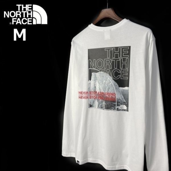 1円～!売切!【正規新品】THE NORTH FACE DOME BACK GRAPHIC L/S 長袖 Tシャツ ロンT US限定 コットン100% 上質 アウトドア(M)白 180902-20_画像2