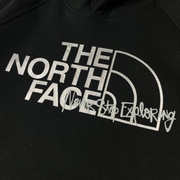 1円～!売切!【正規新品】THE NORTH FACE◆W GRAPHIC INJECTION HOODIE パーカー US限定 メタリックシルバー 裏起毛(XL)黒 181130-23_画像4