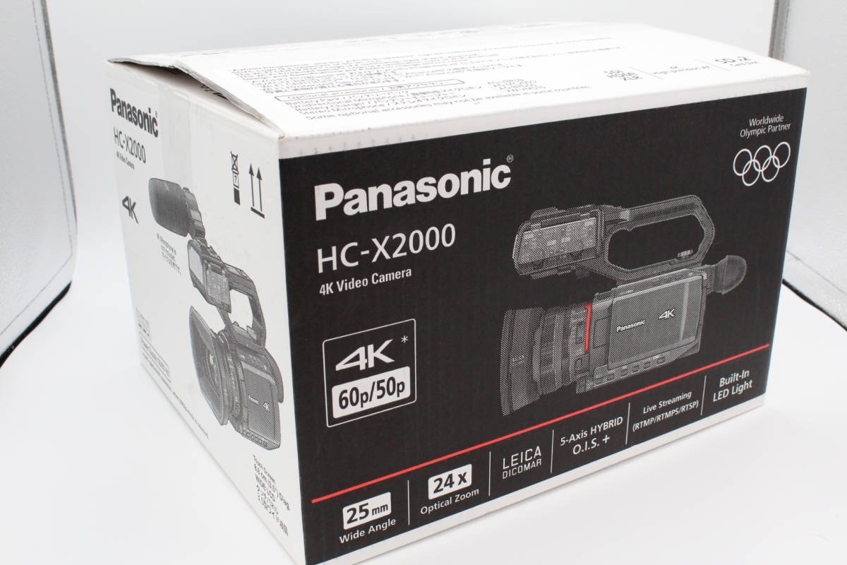 [ new class goods ]Panasonic Panasonic 4K video camera X2000 SD double slot optics 24 times zoom steering wheel unit BLK HC-X2000-K #LE2023635