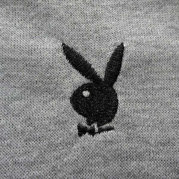 新品 プレイボーイ 2023秋冬 裏毛 刺繍 スウェット M 灰【33054_97】 PLAYBOY メンズ クルーネック トレーナー スエット プルオーバー_画像7