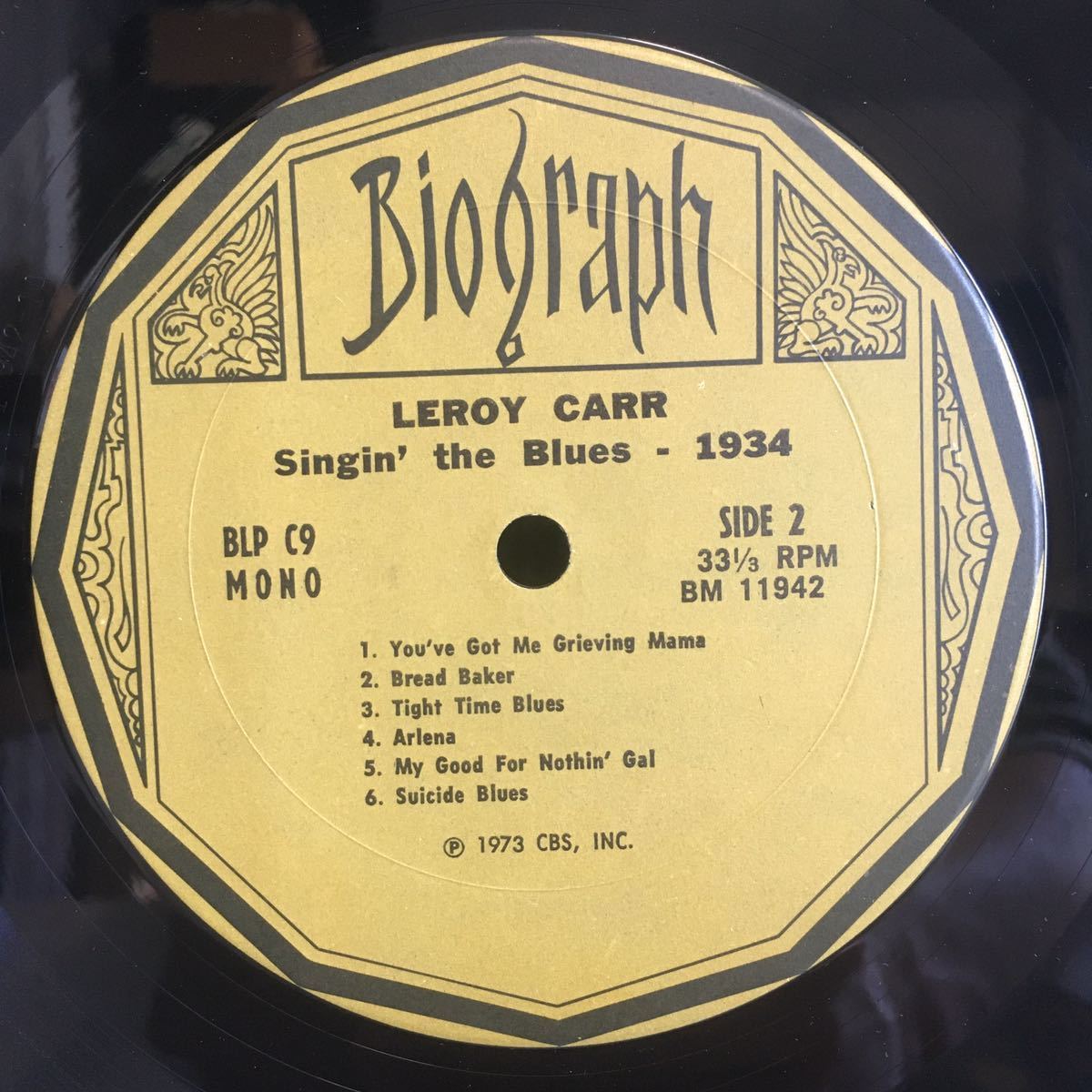 美盤 US MONO LP / Leroy Carr - Singin' The Blues 1934 (BLP-C9) / Piano Blues ブルース /_画像4