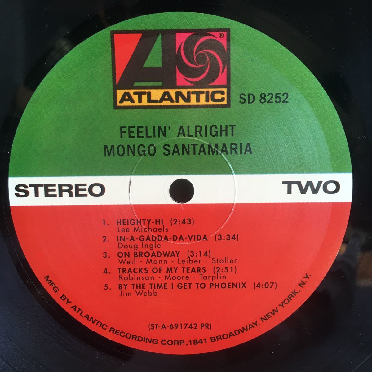 美品 シュリンク US Reissue盤 LP / Mongo Santamaria / Feelin' Alright (SD 8252) / Latin Funk Soul Jazz / ドラムブレイク_画像4