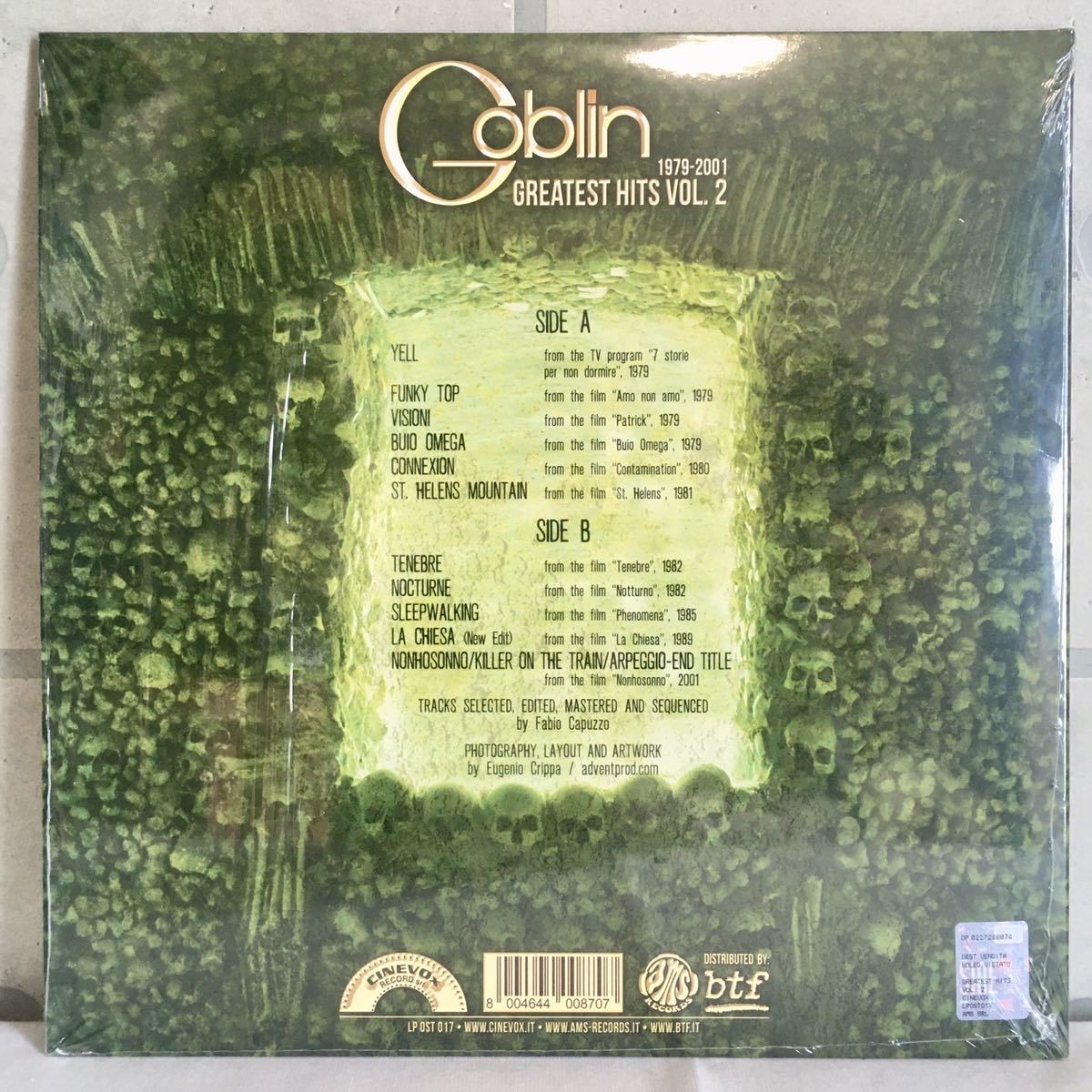 美品 伊盤 LP / Goblin (ゴブリン) - GREATEST HITS VOL. 2 1979-2001 (LP OST 017) / プログレ ファンク レアグルーヴ ホラー映画 /_画像2