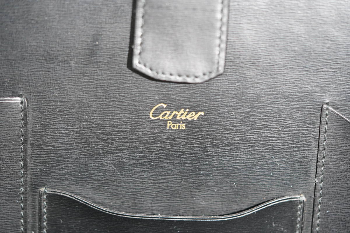 Cartier ビジネスバッグ パシャ カルティエ ブラック レザー 鍵 キー 黒 メンズ