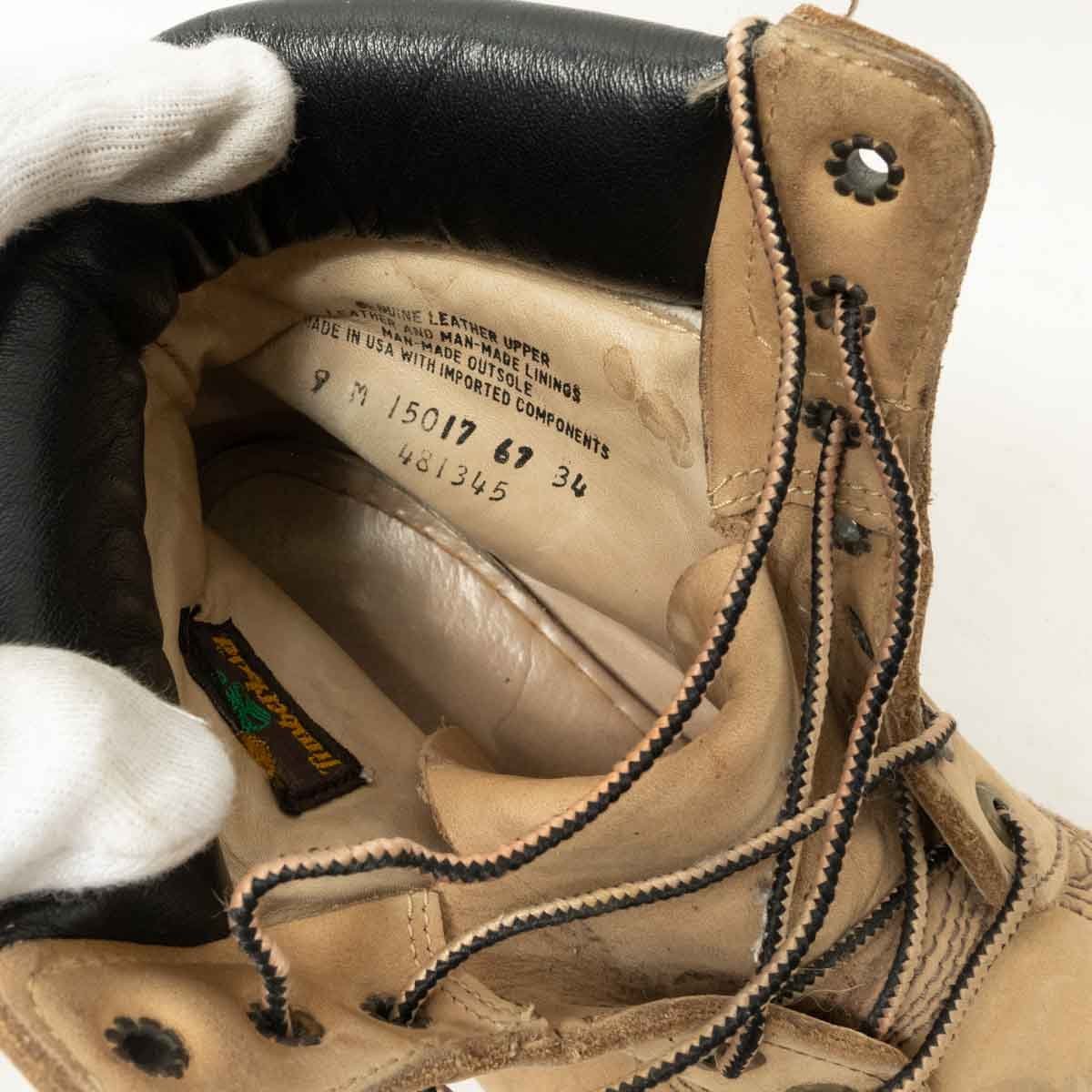 【1円スタート】Timberland ティンバーランド アメリカ製 レザーブーツ レースアップシューズ 15017 67 34 9M 革 ベージュ アメカジ メンズ_画像10