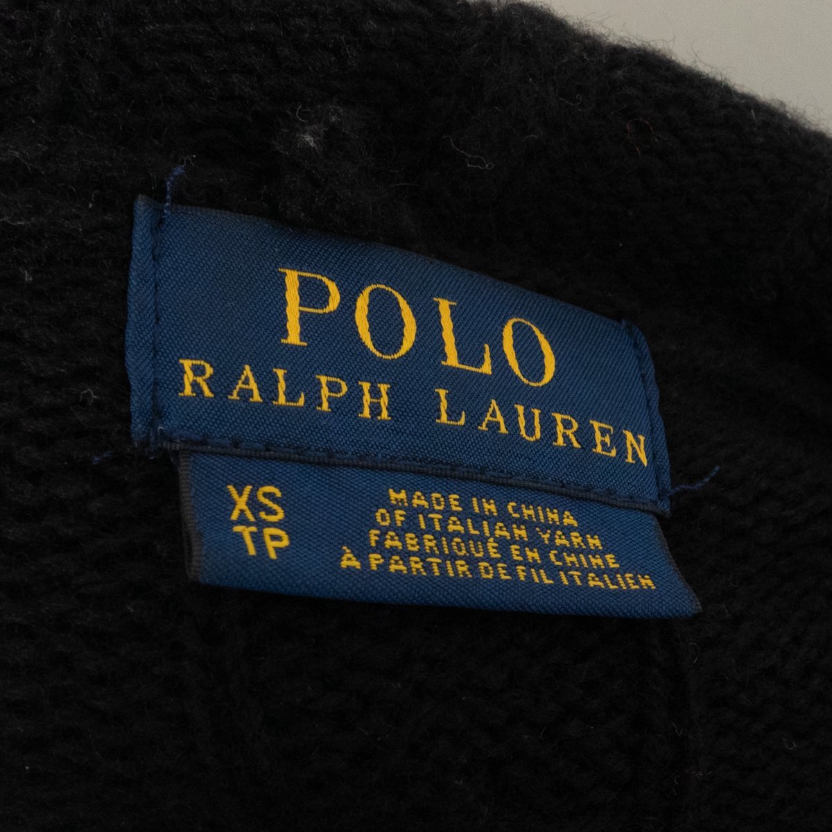 【1円スタート】POLO RALPH LAUREN ポロ ラルフローレン カシミヤ混 ケーブルニットカーディガン XS ウール ブラック 黒 アメカジ 秋冬_画像2