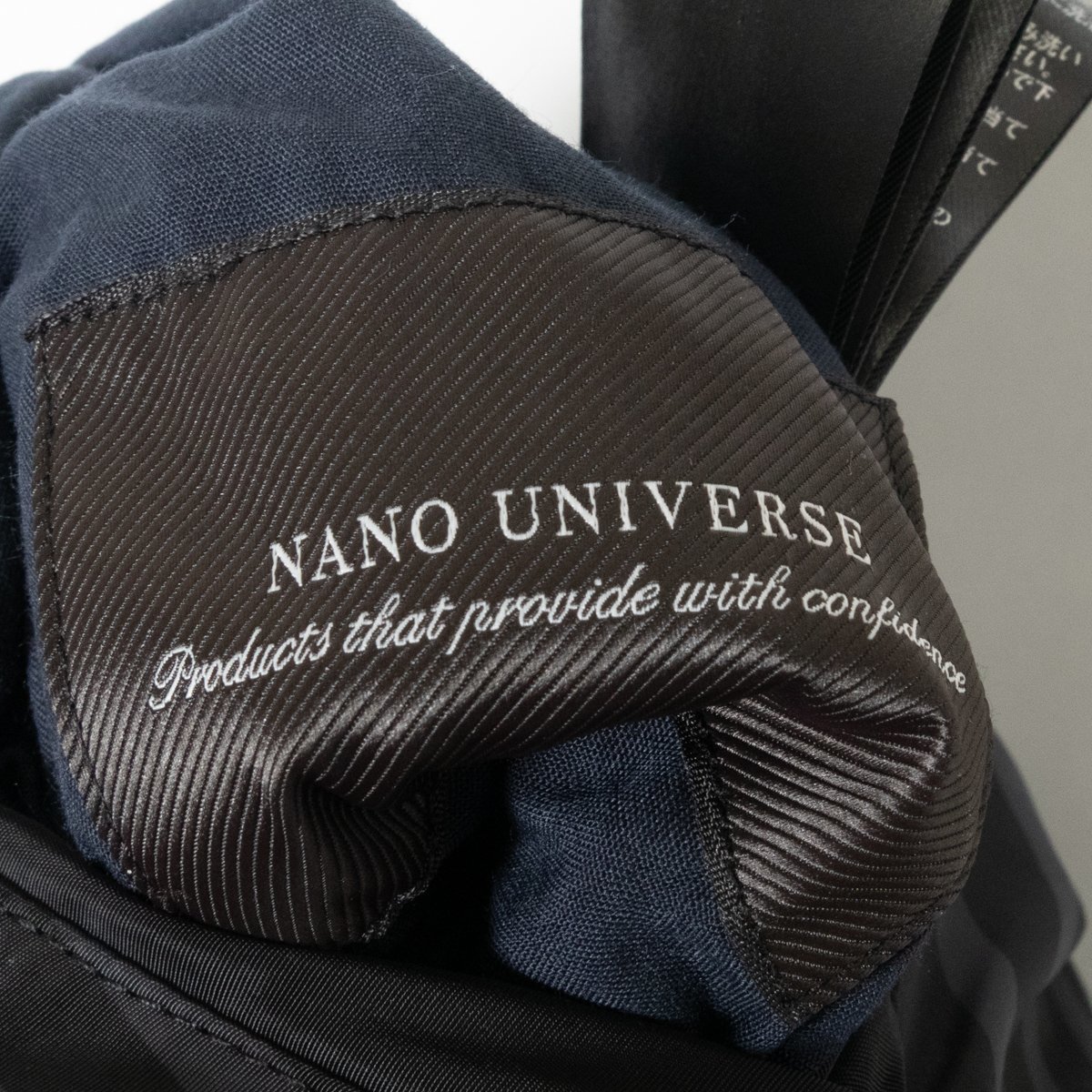 nano universe ナノユニバース 2WAY リバーシブル ブルゾン ストライプ柄 × 無地 ジップアップ アウター 上着 羽織 S ポリエステル100% 黒_画像7