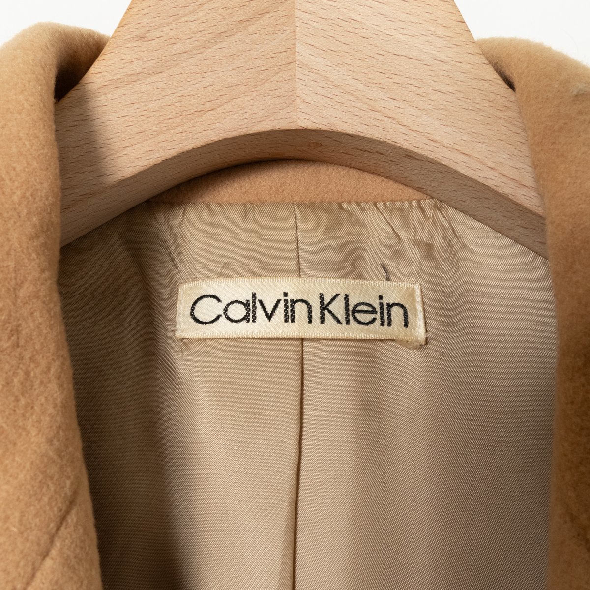 Calvin Klein カルバンクライン ジャケット 上着 羽織 無地 肩パッド入り ブレザー 7 ウール ベージュ 綺麗め カジュアル 秋冬_画像2