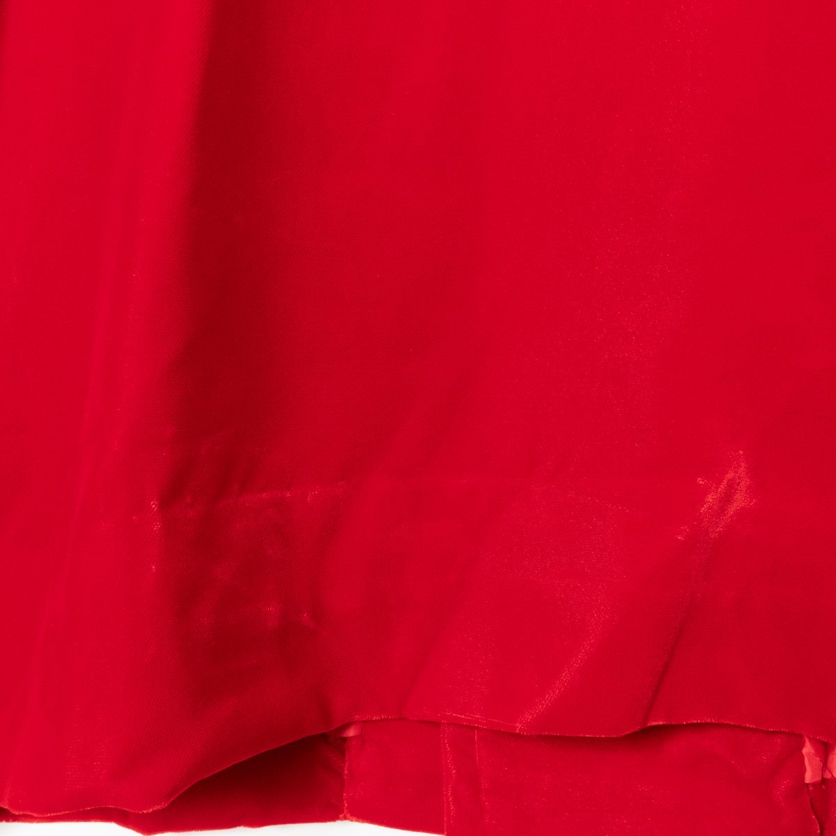 タグ付き ICHIDA イチダ ベロア ロングコート アウター 上着 無地 変形 Mサイズ キュプラ100% レッド 赤 綺麗め カジュアル 秋冬_画像7