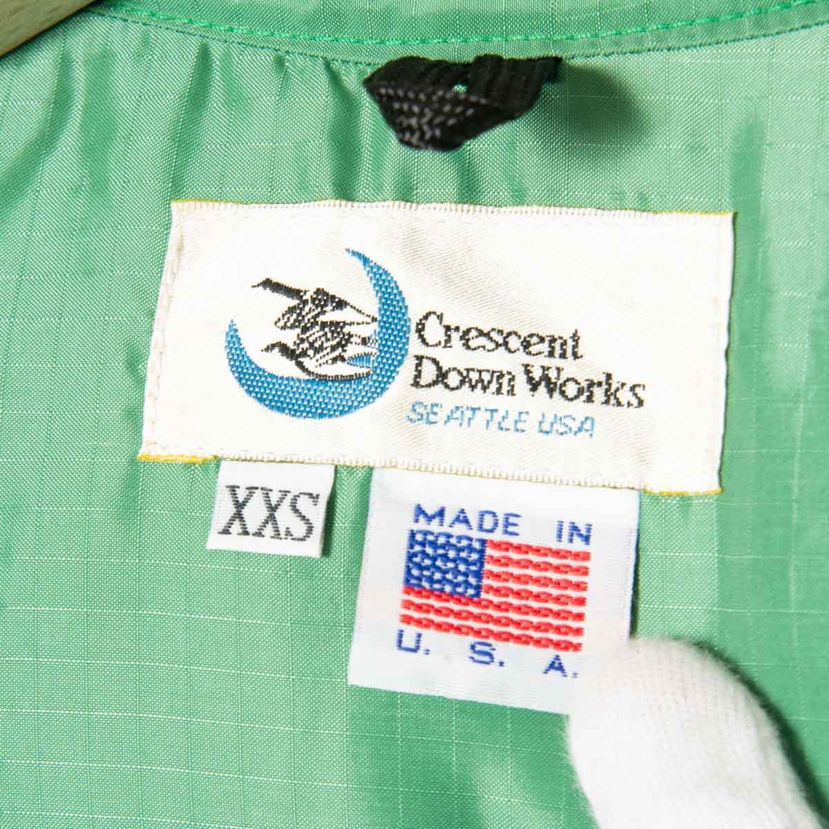 【1円スタート】Crescent Down Works クレセントダウンワークス ナイロンリップダウンベスト アウター カジュアル ベーシック 緑 XXS USA製_画像5