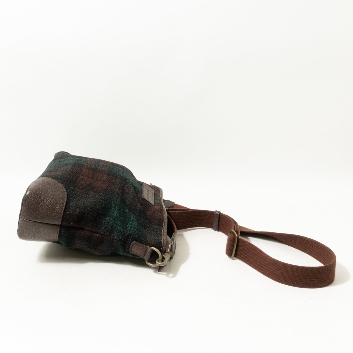 THE SCOTCH HOUSE ザ スコッチハウス HARRIS TWEED ハリスツイード ショルダーバッグ ダークブラウン ネイビー グリーン ユニセックス bag_画像9