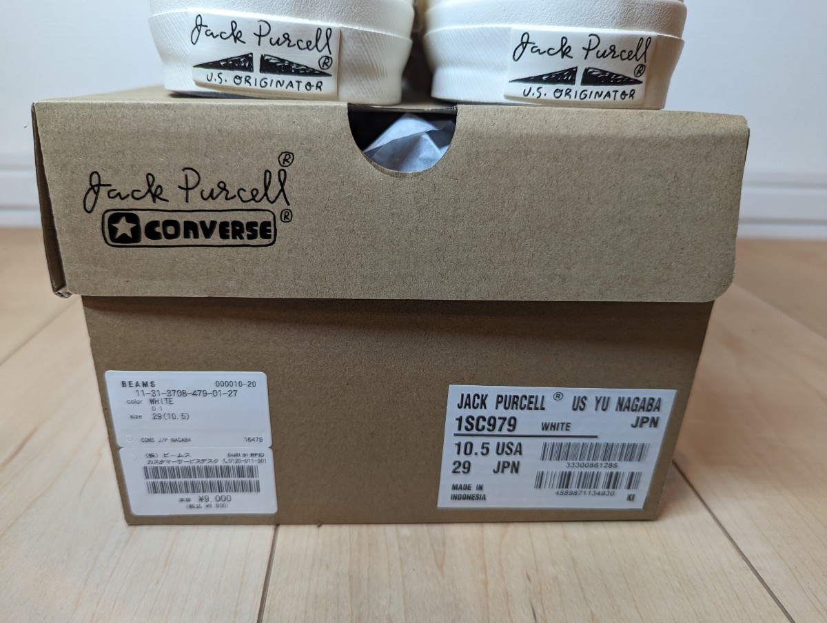 Converse Jack Purcell US Yu Nagaba White コンバース ジャックパーセル ユウナガバ 新品29cm 定価半額スタート_画像6