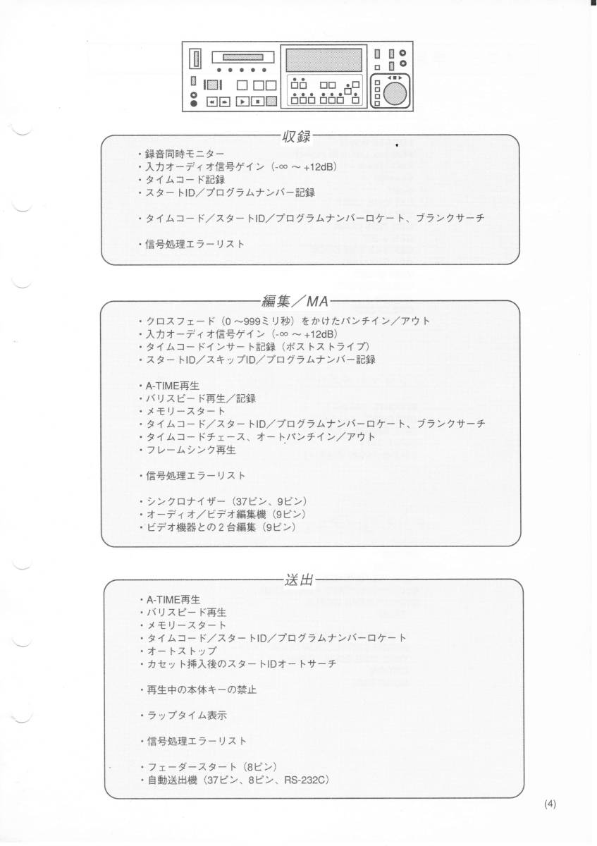 ★☆業務用DAT SONY PCM-7030／PCM-7050 Quick Reference OPERATION☆★操作マニュアル☆★おまけ付き_画像5