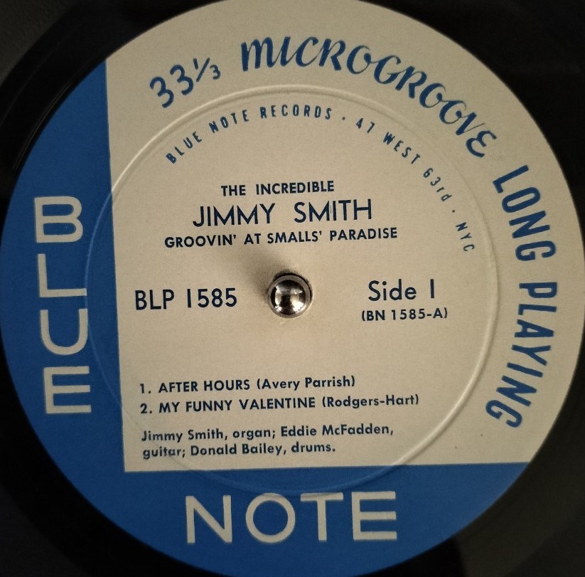 BLUE NOTE W63 RVG DG 耳 MONO盤　JIMMY SMITH／Groovin’ at Smalls' Paradise vol.1　Eddie McFadden　ジミー スミス　ブルーノート_画像3