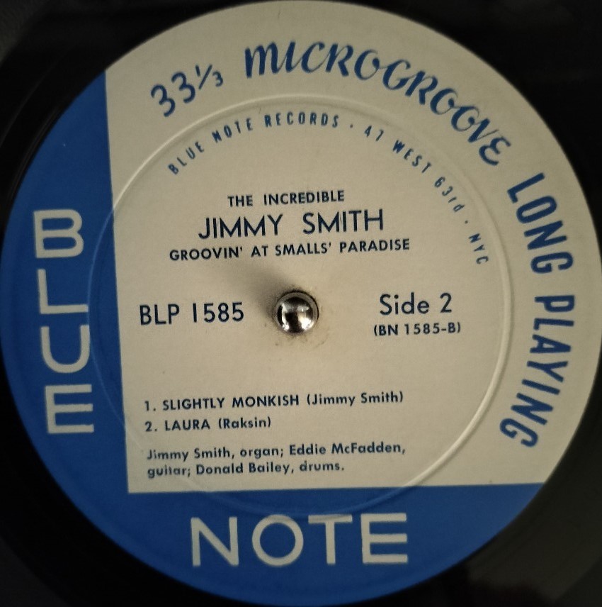 BLUE NOTE W63 RVG DG 耳 MONO盤　JIMMY SMITH／Groovin’ at Smalls' Paradise vol.1　Eddie McFadden　ジミー スミス　ブルーノート_画像6