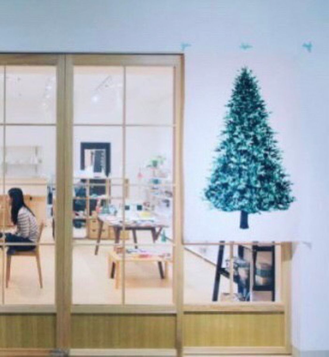 クリスマスツリータペストリー　150×75  ライト付き70灯 壁掛け　北欧風　