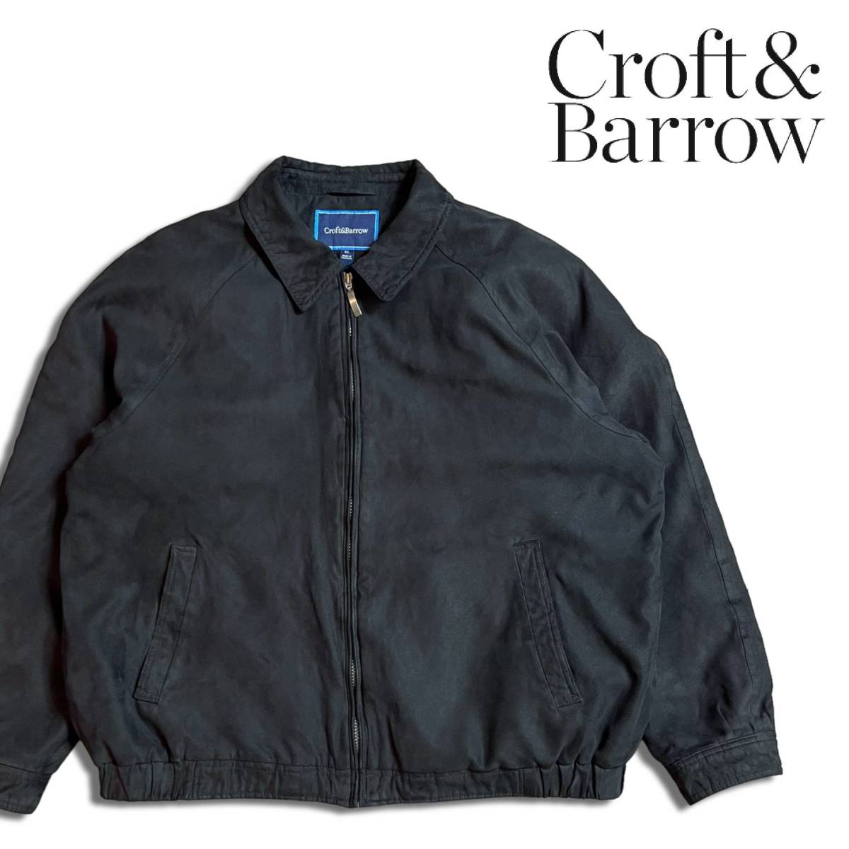 Croft&Barrow スイングトップジャケット XL ブラック 黒 短丈 ブルゾン